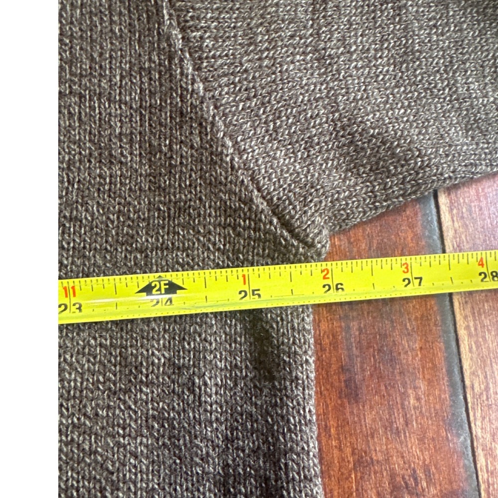 Scandia Woods Mens XL Brown Marled Henley Sweater Elbow Patches MSW-944 - Picture 8 of 11